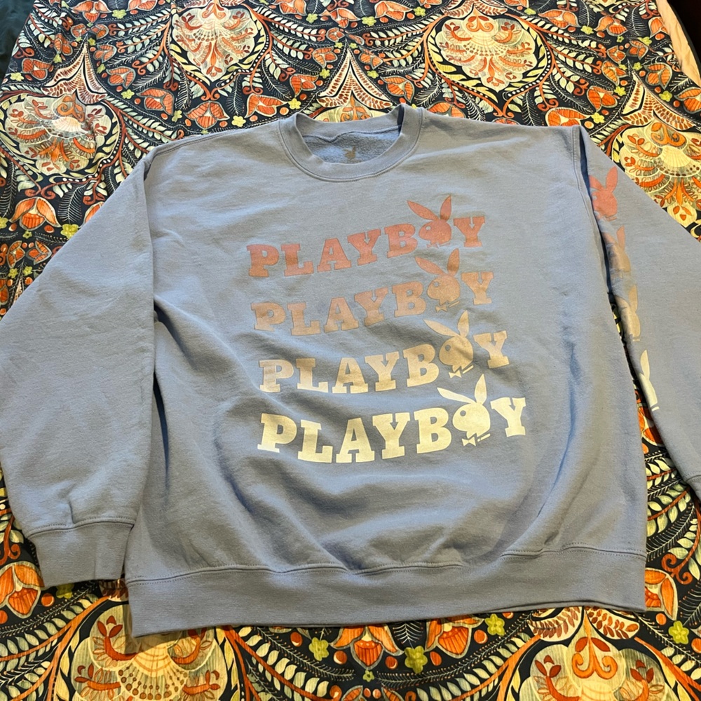 Playboy Blue Crewneck Sweatshirt Hoodie